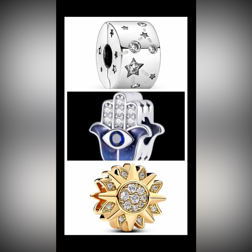 Pure silver charms - lot of 3